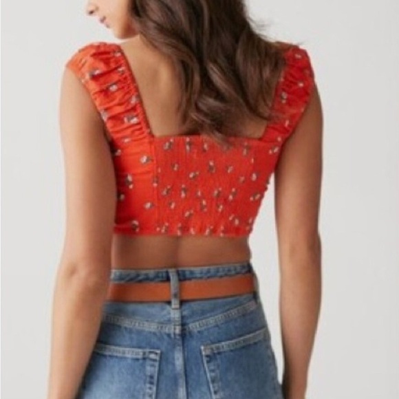 Urban Outfitters Red Floral Blouse - Picture 2 of 3
